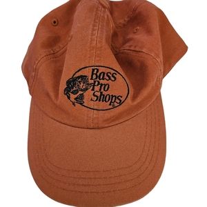 Bass Pro Shop Cap Hunting Trucker Adjustable Strap With American Flag On Back